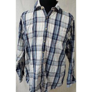 Wrangler Jeans Co Mens XL Blue Plaid Long Sleeves Button Up Western Shirt